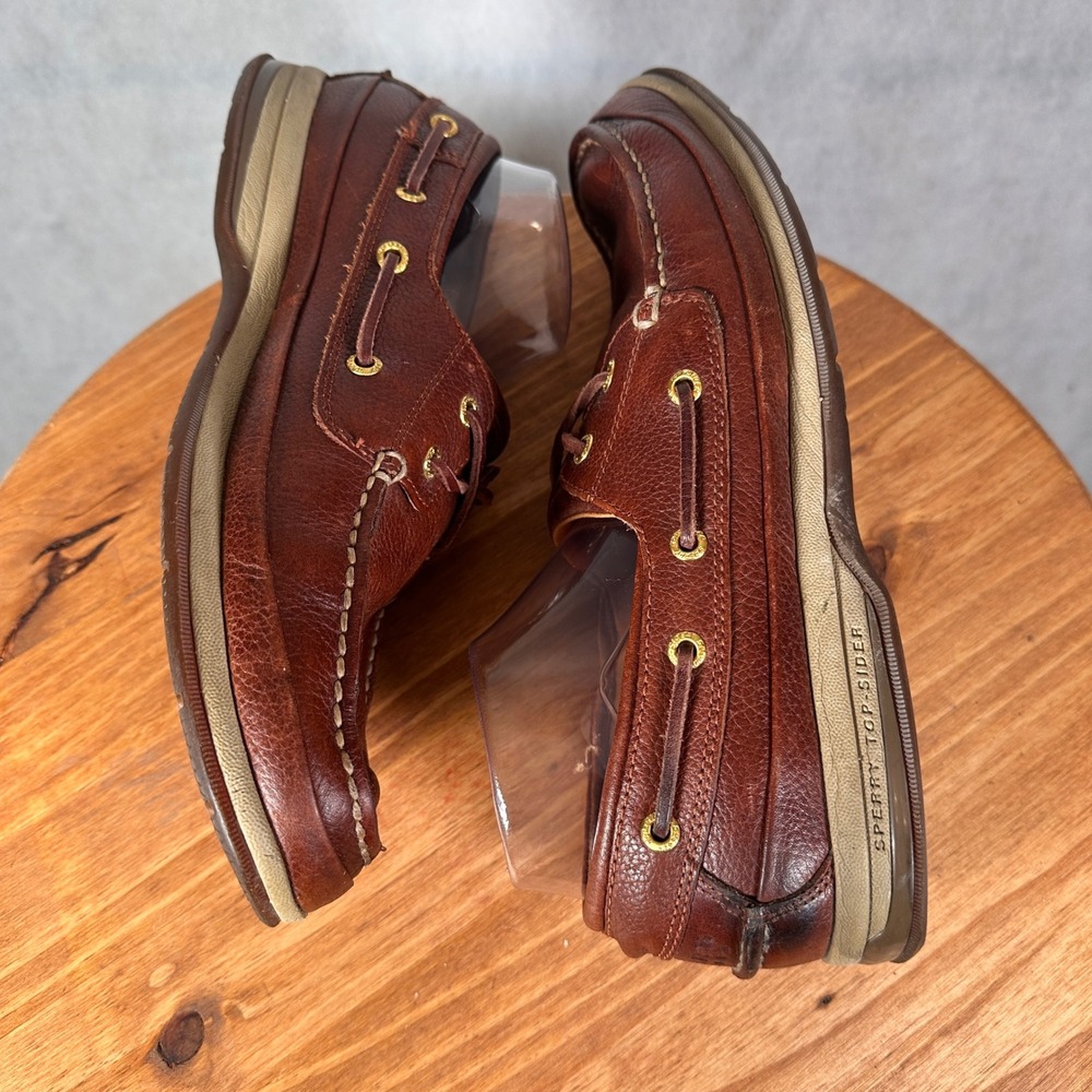 Sperry Top-Sider Billfish Boat Shoes Mens 11M Tan Leather Fair Condition 0579060 - Picture 11 of 16